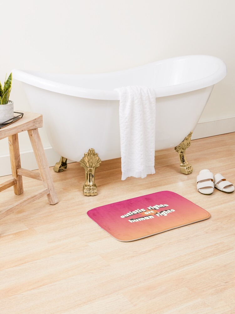 Thumbnail 2 of 6, Bath Mat, Autistic Rights are Human Rights designed and sold by ShopAWN.