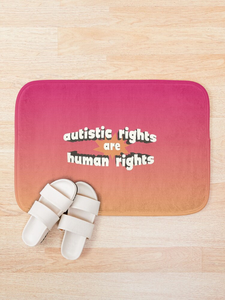 Thumbnail 1 of 6, Bath Mat, Autistic Rights are Human Rights designed and sold by ShopAWN.