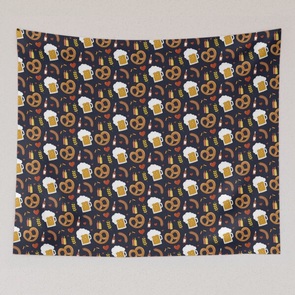 Item preview, Oktoberfest German Beer Pretzel & Sausage Pattern designed and sold by Patterntastic.