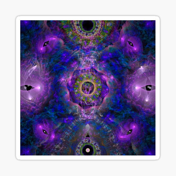 Mystical Eyes Abstract Fractal Artwork Sticker