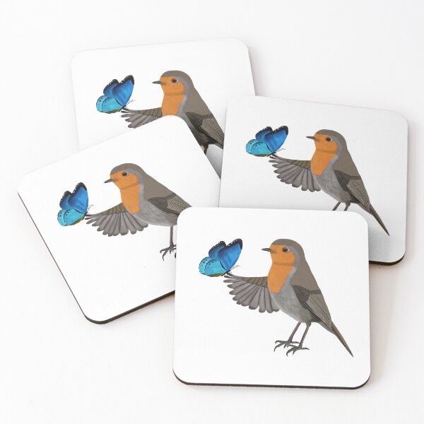 Item preview, Robin with Butterfly bird drawing gift women girls men birdwatcher biologist designed and sold by jz-birds.