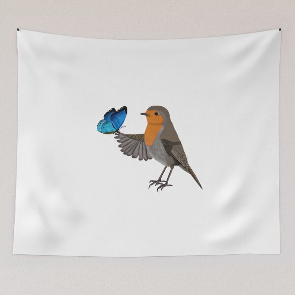 Item preview, Robin with Butterfly bird drawing gift women girls men birdwatcher biologist designed and sold by jz-birds.