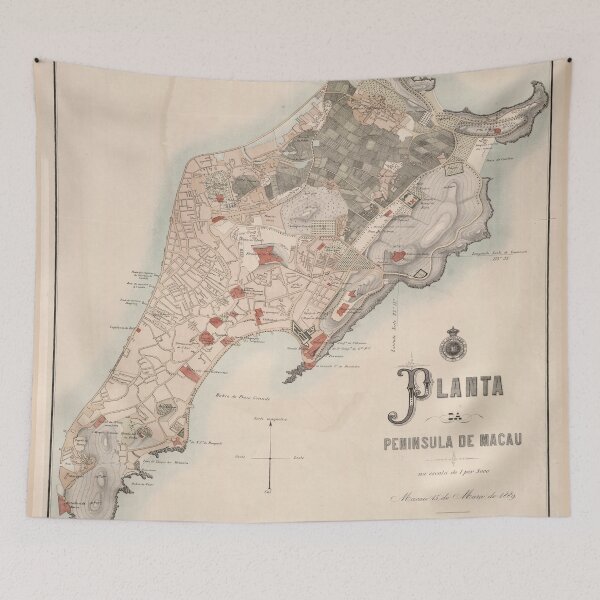 Item preview, Vintage Macau China Map (1889) designed and sold by BravuraMedia.
