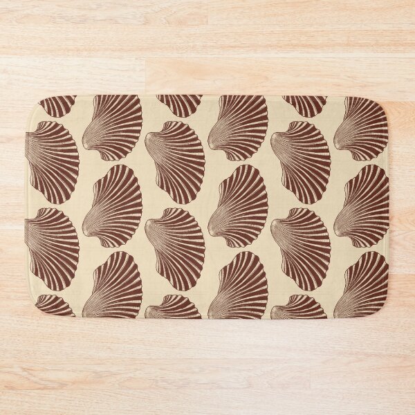 Item preview, Scallop Shell Block Print, Brown and Beige designed and sold by Marymarice.
