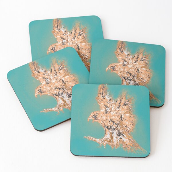 Item preview, Hawk in cream and turquoise designed and sold by Nicole Leidenfrost.