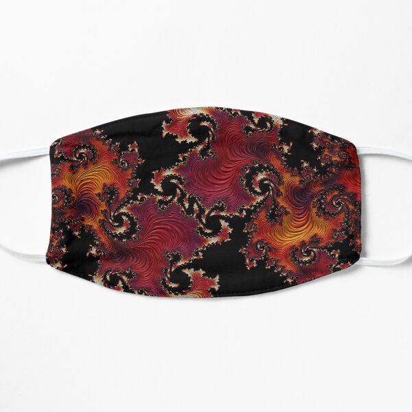 Digital Fractal Art Original Yellow Red Swirl Mask