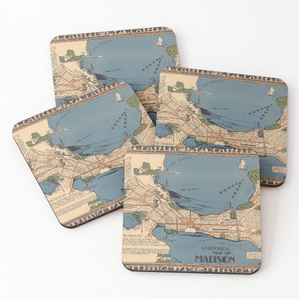 Item preview, Vintage Map of Madison Wisconsin (1924) designed and sold by BravuraMedia.