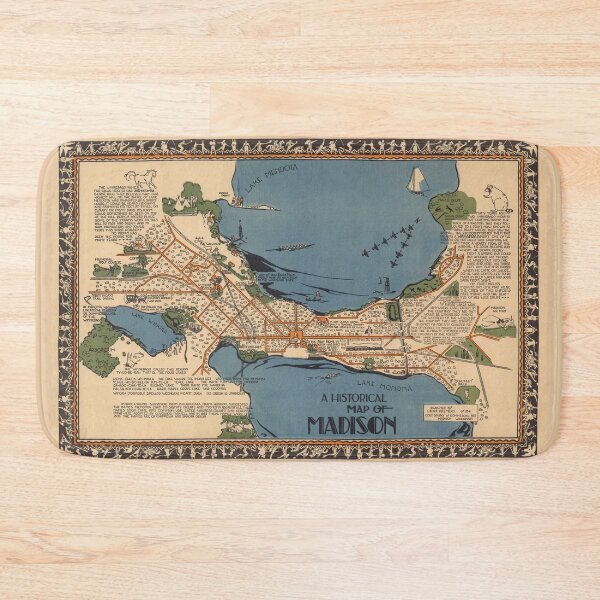 Item preview, Vintage Map of Madison Wisconsin (1924) designed and sold by BravuraMedia.