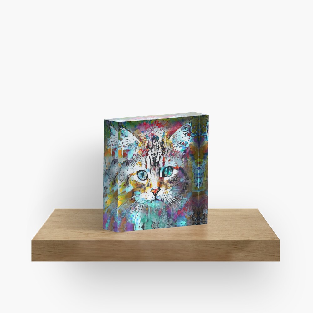 Abstractions of abstract abstraction of cat Acrylic Block