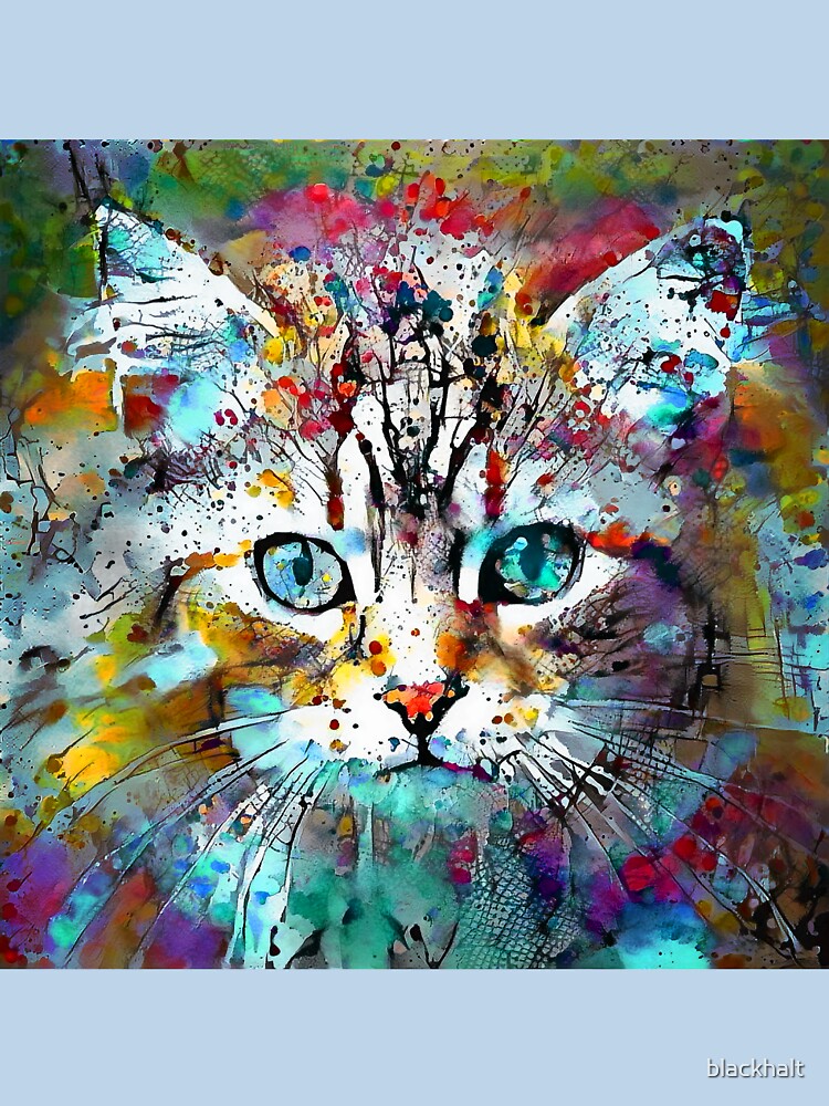 Thumbnail 7 of 7, Classic T-Shirt, Abstractions of abstract abstraction of cat designed and sold by blackhalt.