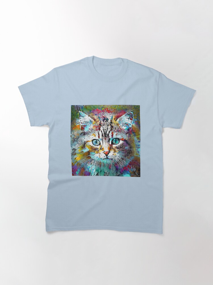Thumbnail 3 of 7, Classic T-Shirt, Abstractions of abstract abstraction of cat designed and sold by blackhalt.