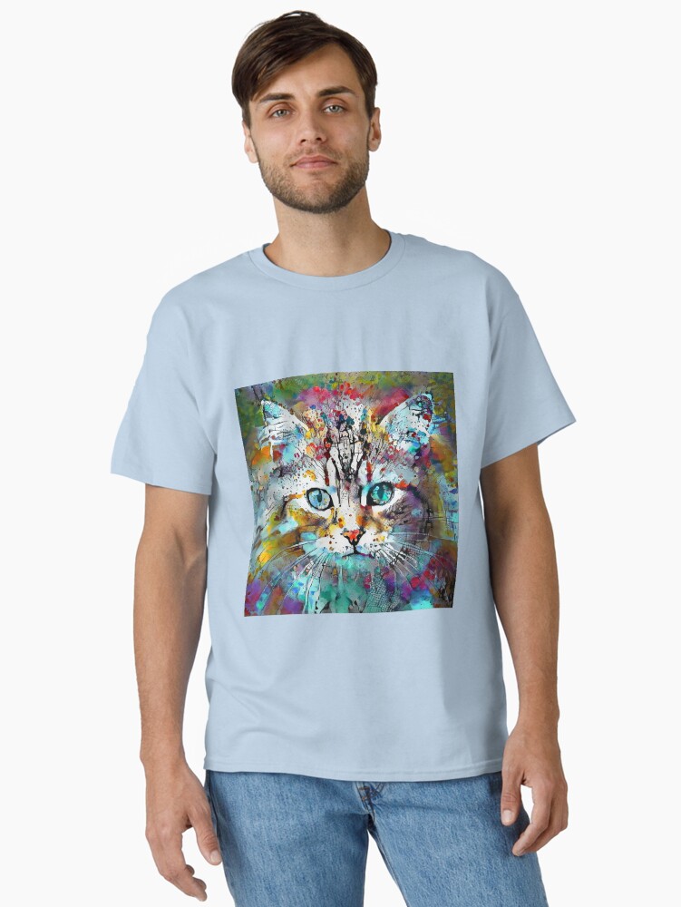 Thumbnail 2 of 7, Classic T-Shirt, Abstractions of abstract abstraction of cat designed and sold by blackhalt.