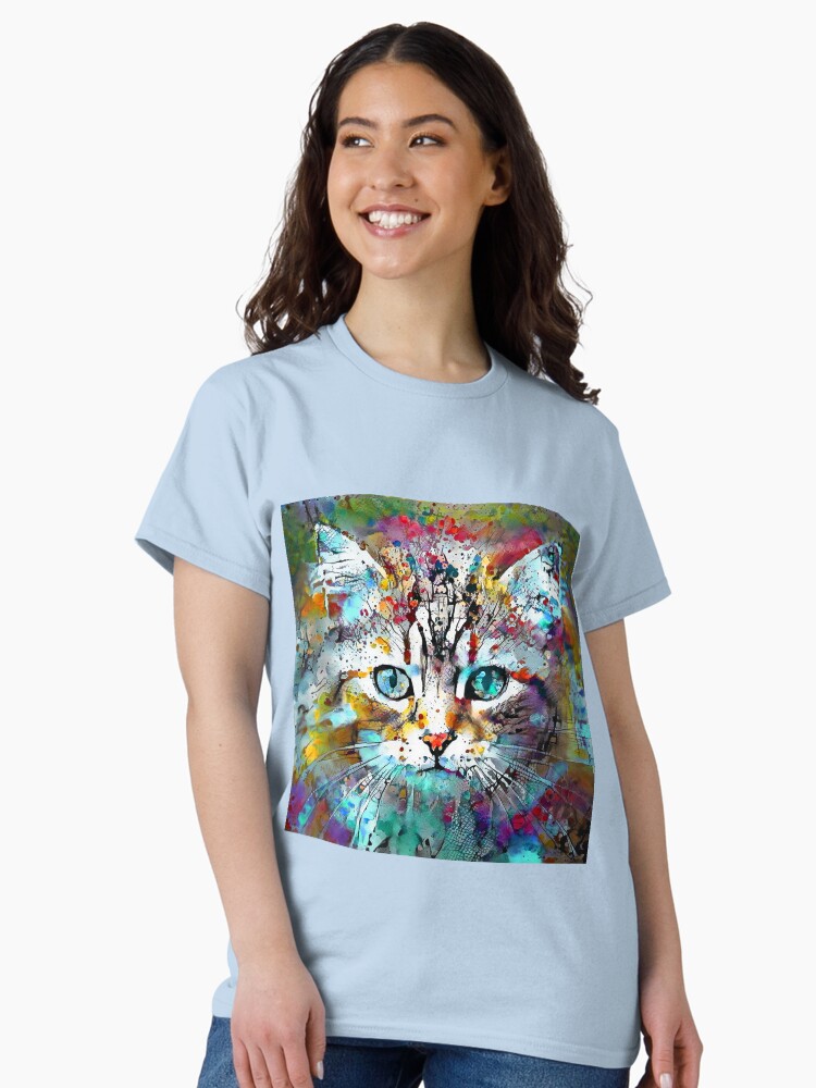 Thumbnail 1 of 7, Classic T-Shirt, Abstractions of abstract abstraction of cat designed and sold by blackhalt.