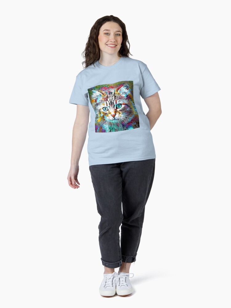 Thumbnail 4 of 7, Classic T-Shirt, Abstractions of abstract abstraction of cat designed and sold by blackhalt.