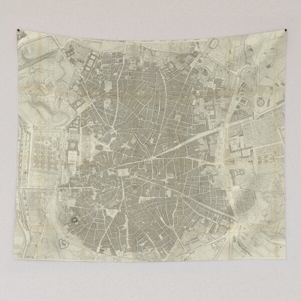 Item preview, Vintage Madrid Spain Map (1849) designed and sold by BravuraMedia.