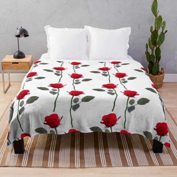 Item preview, FLOATING RED ROSES GARDEN PATTERN ON WHITE designed and sold by sharlesart.