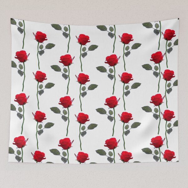 Item preview,  FLOATING RED ROSES GARDEN PATTERN ON WHITE designed and sold by sharlesart.