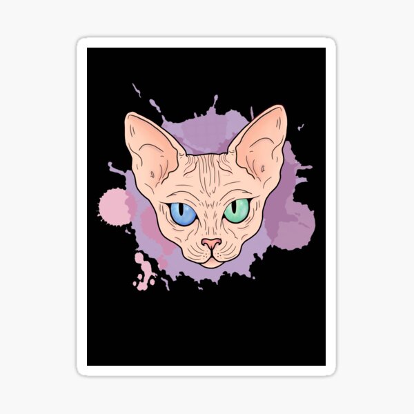 Odd Eyed Sphynx Cat Sticker