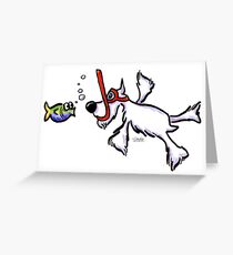 White Schnauzer Snorkel Buddy Grußkarte