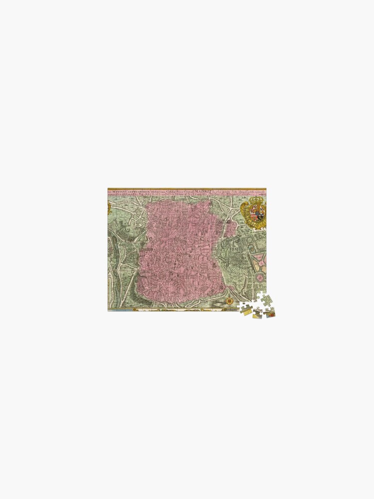 Thumbnail 1 of 2, Jigsaw Puzzle, Vintage Madrid Spain Map (1730) designed and sold by BravuraMedia.