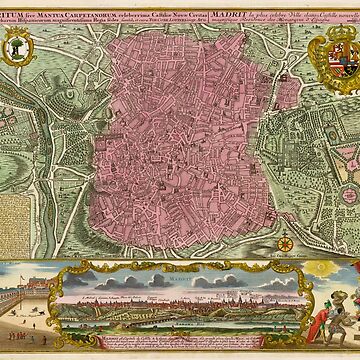 Artwork thumbnail, Vintage Madrid Spain Map (1730) by BravuraMedia
