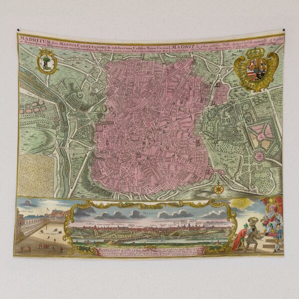 Item preview, Vintage Madrid Spain Map (1730) designed and sold by BravuraMedia.