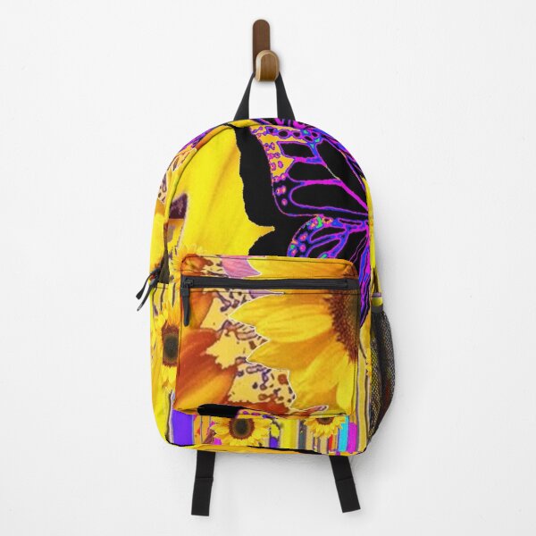 Item preview, YELLOW SUNFLOWERS BLACK FANTASY BUTTERFLY ABSTRACT designed and sold by sharlesart.