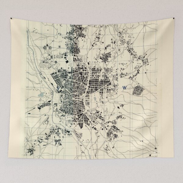 Item preview, Vintage Map of Madrid Spain (1943) designed and sold by BravuraMedia.