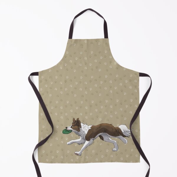 Item preview, Running Brown Border Collie with Frisbee designed and sold by Bamsdrawz.