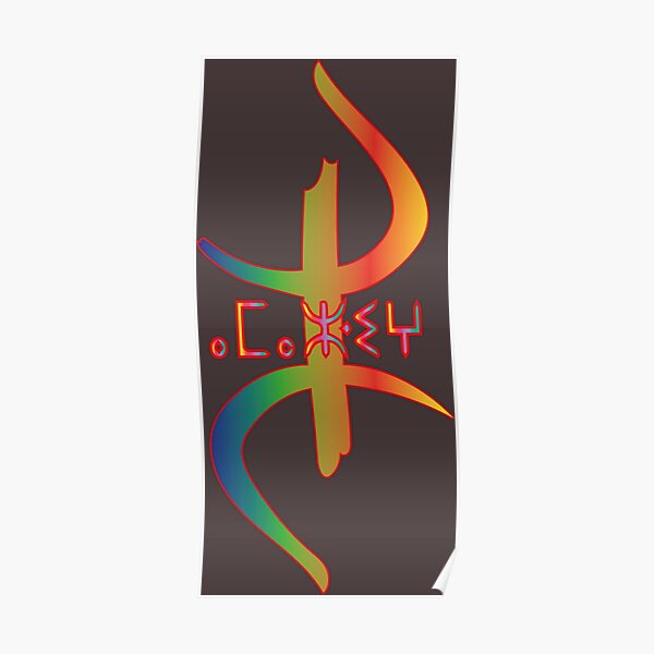 Drapeau standard Amazigh, berbère Poster