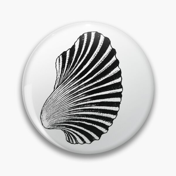 Item preview, Scallop Shell Block Print, Black and White  designed and sold by Marymarice.