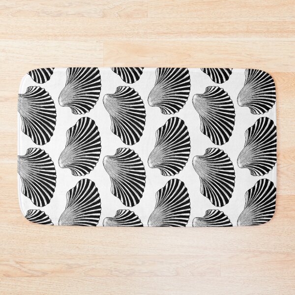 Item preview, Scallop Shell Block Print, Black and White  designed and sold by Marymarice.
