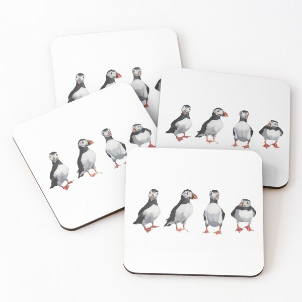 Item preview, 4 Puffins in a Line designed and sold by AJk6cr.