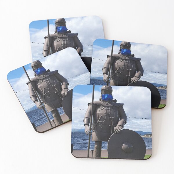 Item preview, Viking Statue Largs North Ayrshire Scotland with Covid 19 Mask designed and sold by Scottish Photography .
