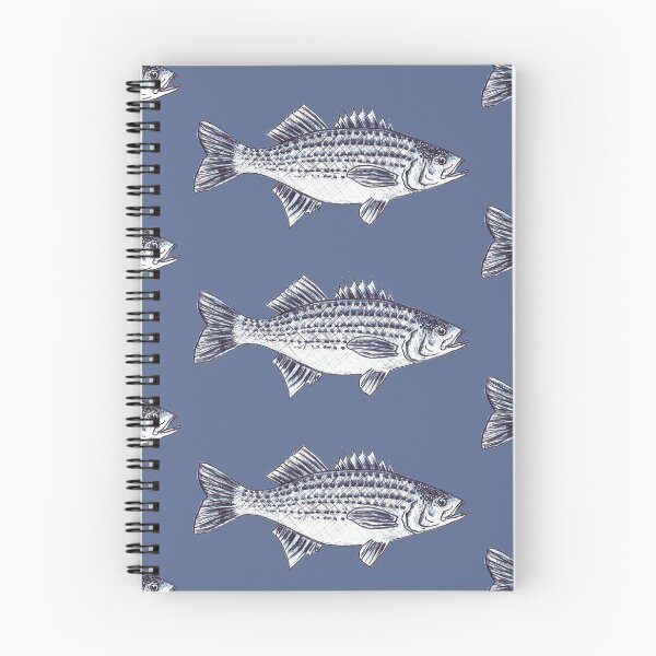 Item preview, Striped Bass Fish "Walter" in Slate Blue designed and sold by Michelebuttons.