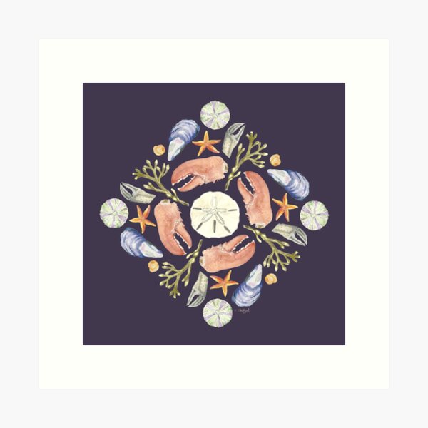 Tide Pool Mandala 5 - Watercolor Art Print