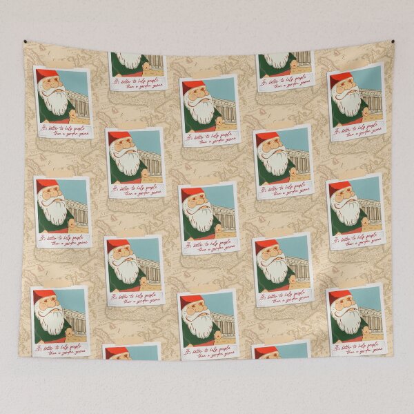 Item preview, It's Better to Help People than Garden Gnomes - Travelling Gnome Postcard designed and sold by ToruandMidori.