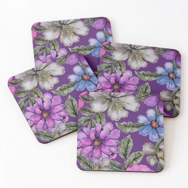 Item preview, Purple Watercolor Flowers designed and sold by Leslie Rogers Todder.