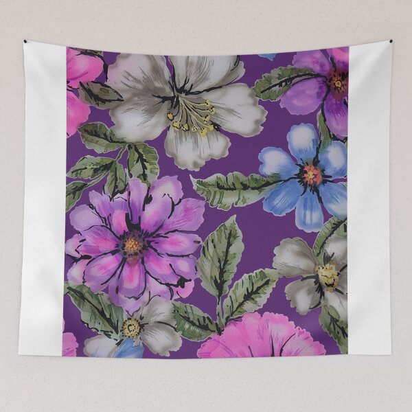 Item preview, Purple Watercolor Flowers designed and sold by Leslie Rogers Todder.