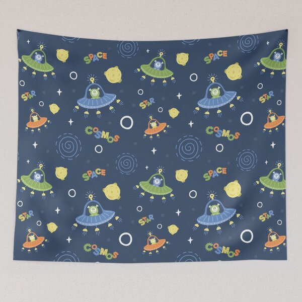 Item preview, Aliens and ufo in the space designed and sold by LartGraphics.