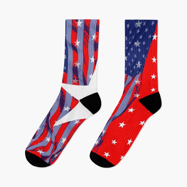 Item preview, RED & BLUE AMERICANA 4TH JULY STARS & BARS FLAG ART designed and sold by sharlesart.