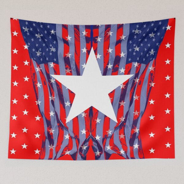 Artikelvorschau, RED & BLUE AMERICANA 4. JULI STARS & BARS FLAG ART entworfen und verkauft von sharlesart.