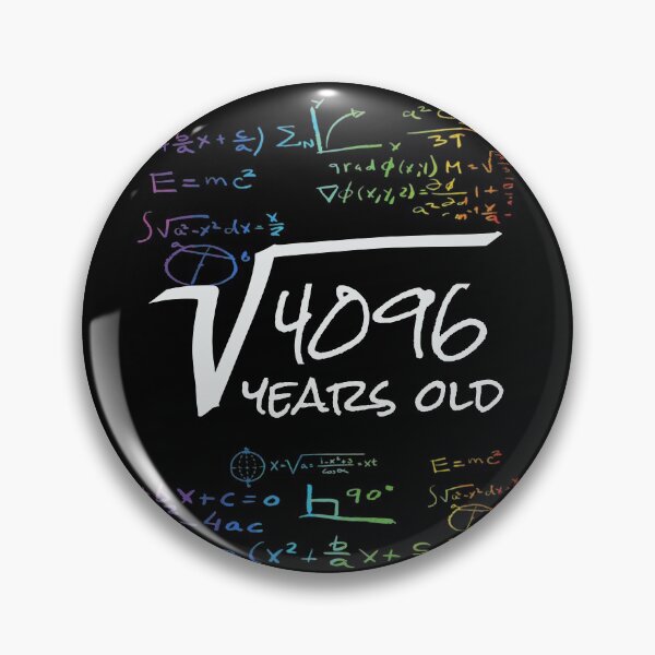 Item preview, Funny 64th Birthday Math Design - Square Root of 4096 : 64 Years Old designed and sold by Designamics.