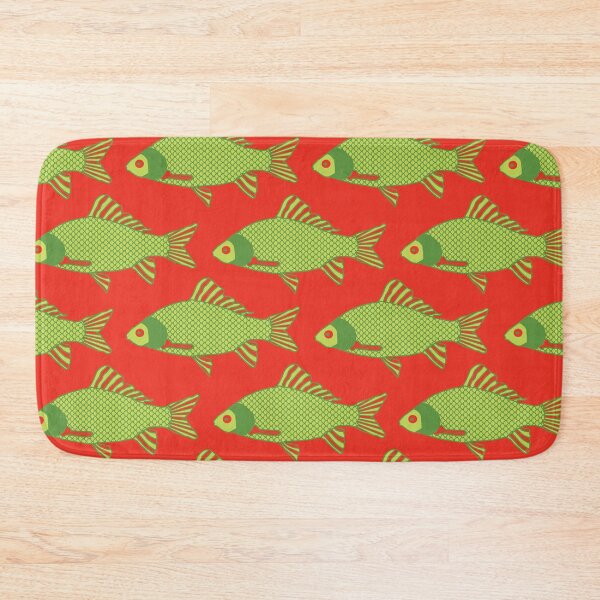 Item preview, Green and Red Tropical Fish Shoal Pattern designed and sold by RhubarbMyrtle.