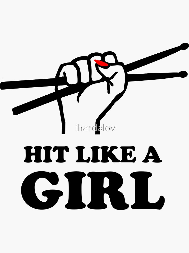 "Hit Like A Girl" Sticker by ihardalov Redbubble
