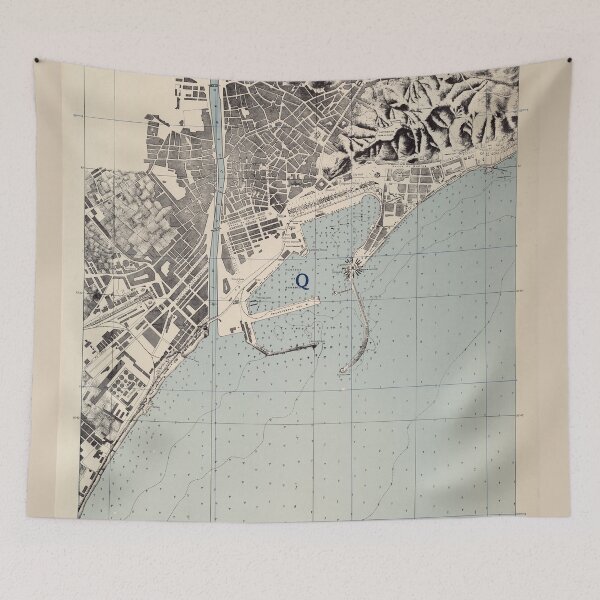 Item preview, Vintage Map of Malaga Spain (1943) designed and sold by BravuraMedia.