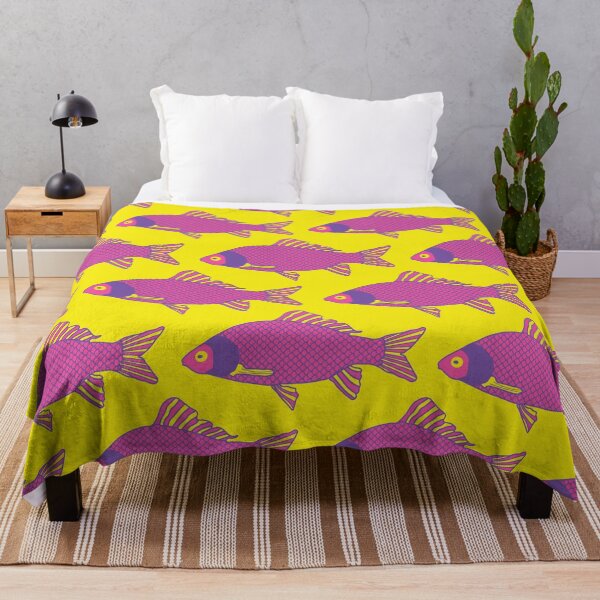 Item preview, Purple and Pink Tropical Fish Shoal Pattern designed and sold by RhubarbMyrtle.