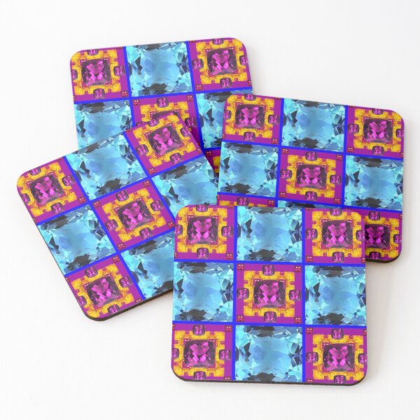 Item preview, BLUE TOPAZ & PURPLE AMETHYST GEMS PATTERN ART designed and sold by sharlesart.