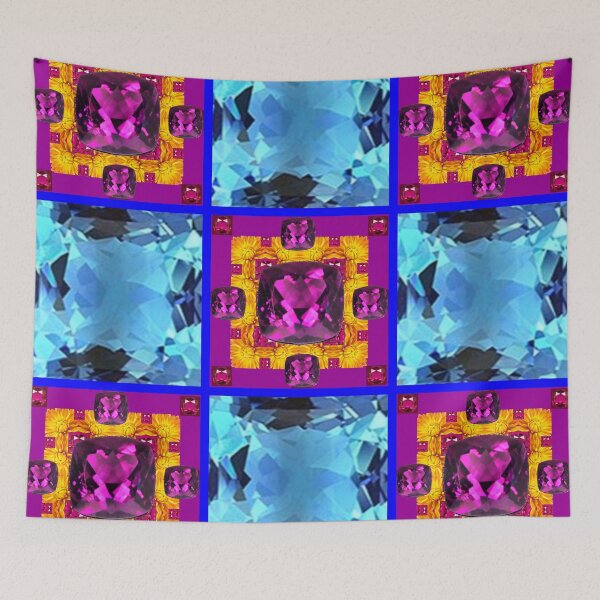Item preview, BLUE TOPAZ & PURPLE AMETHYST GEMS PATTERN ART designed and sold by sharlesart.