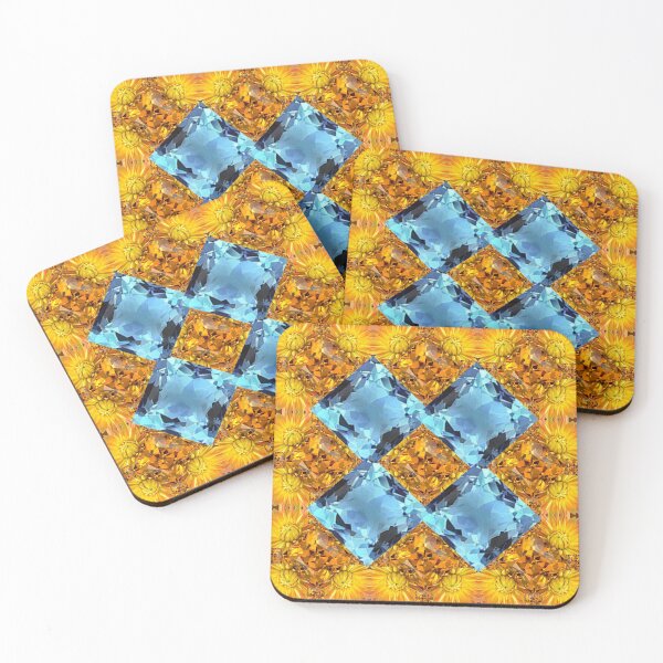 Item preview, BLUE TOPAZ GEMS WITH GOLDEN TOPAZ GEMS PATTERNS designed and sold by sharlesart.